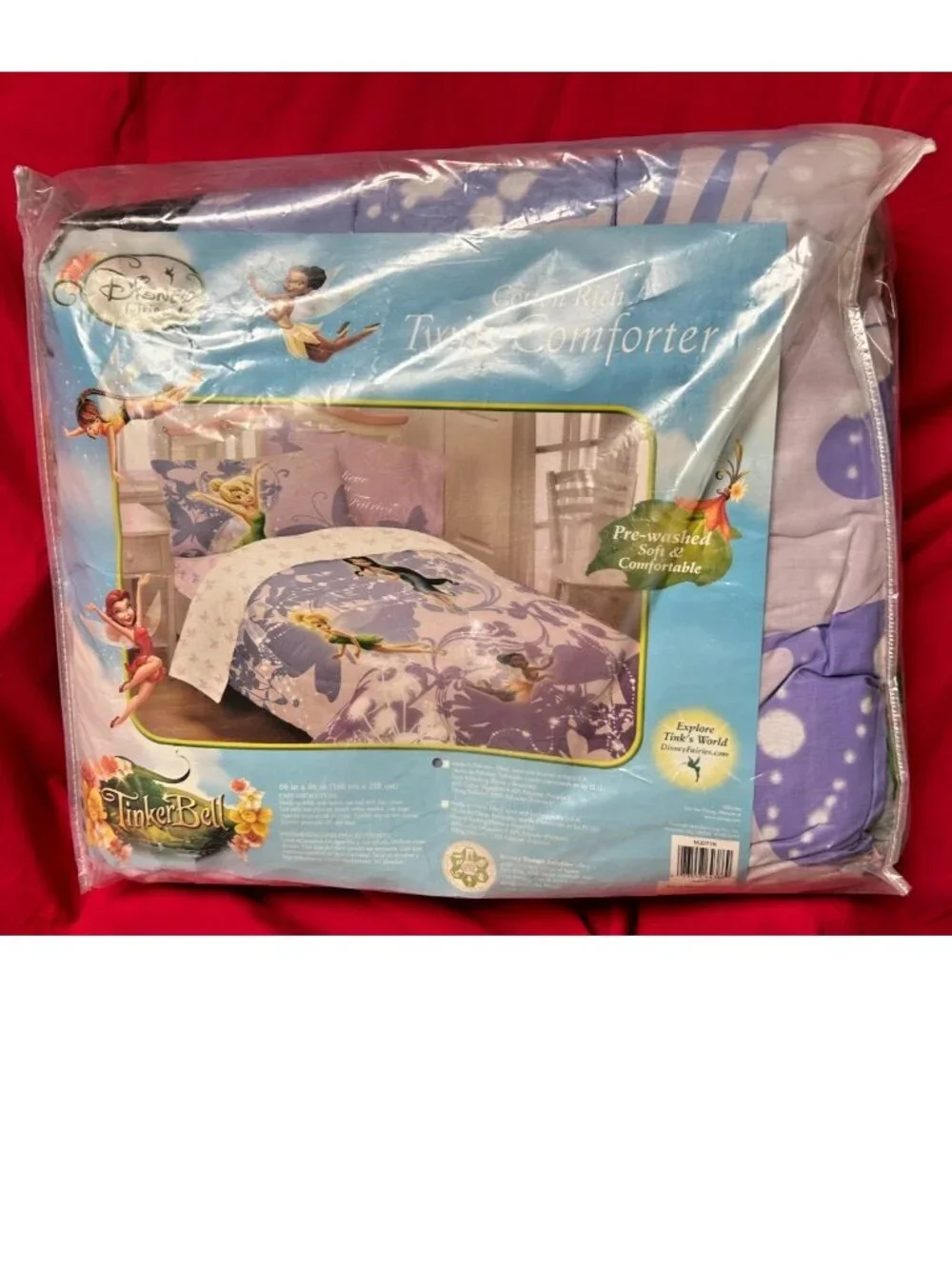 NEW~TWIN Comforter Sheet set~vtg DISNEY PRINCESS~FAIRIES TINKERBELL~cotton rich
